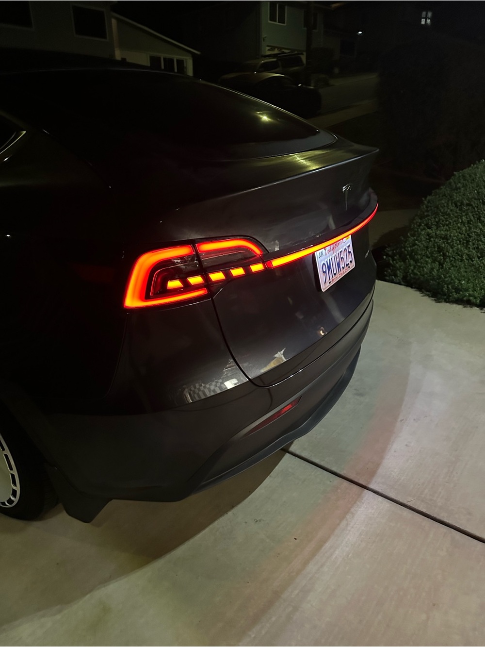 Tesla Rear LED Tail Light Assembly - Red on Black